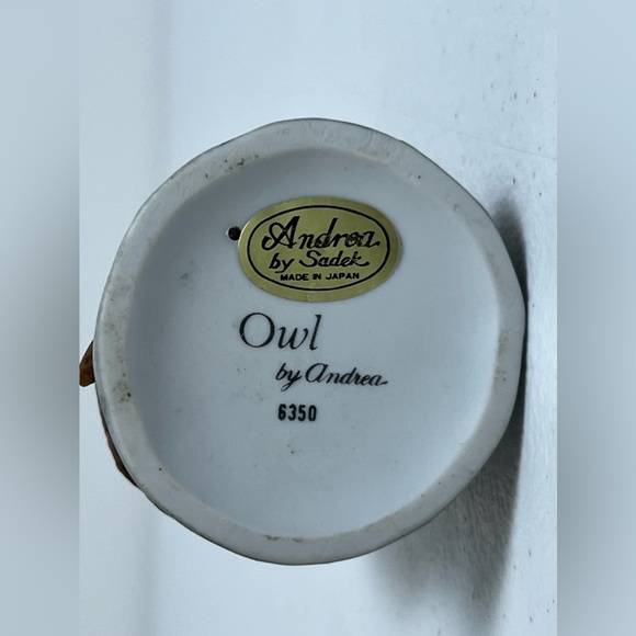 Vintage Andrea by Sadek Owl Figurine #6350 Made in Japan Signed Tags - Picture 7 of 11